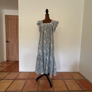 OPHELIA & Indigo || Floral Ruffle Maxi Dress